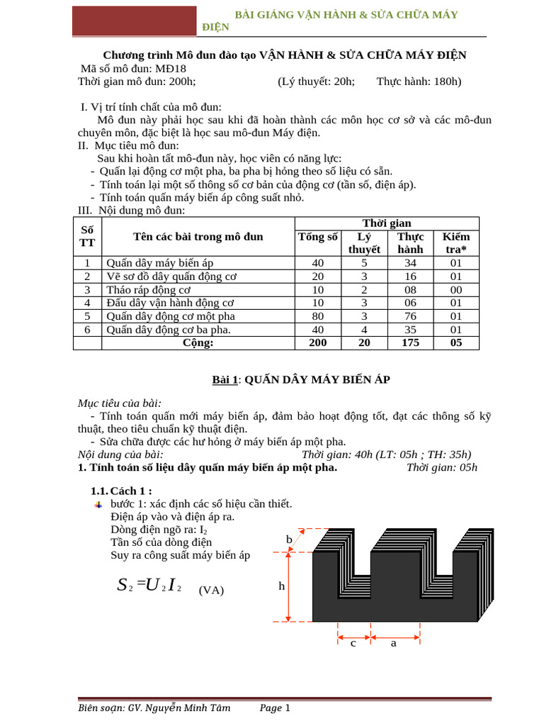 Giao Trinh - Sua Chua - Van Hanh May Dien | PDF