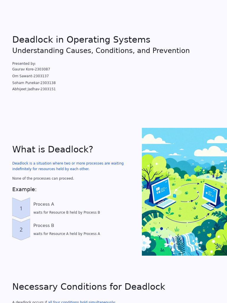 Deadlock in Operating Systems Explained | PDF
