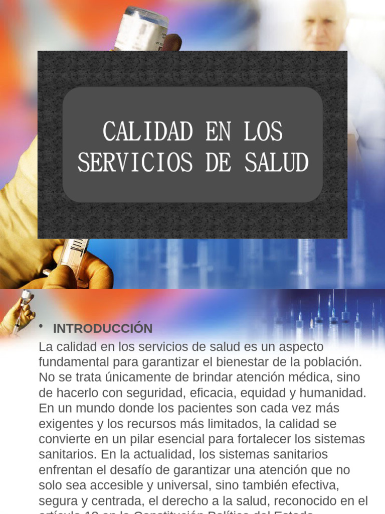 Mejora de la Calidad en Servicios de Salud | PDF | Cuidado de la salud ...