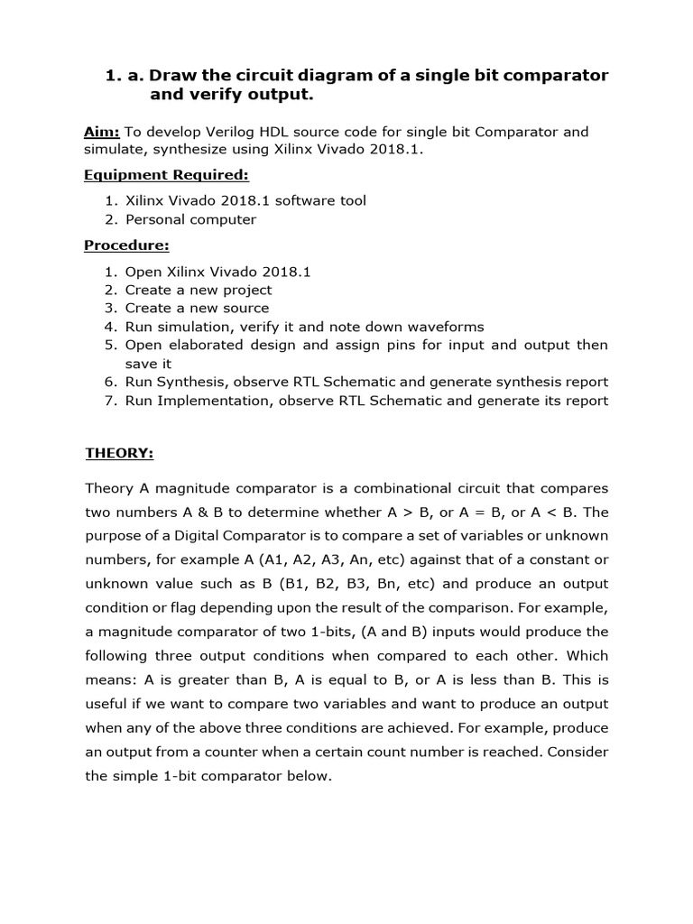 Comparator and 7 Segment Display | PDF | Electronic Design Automation ...