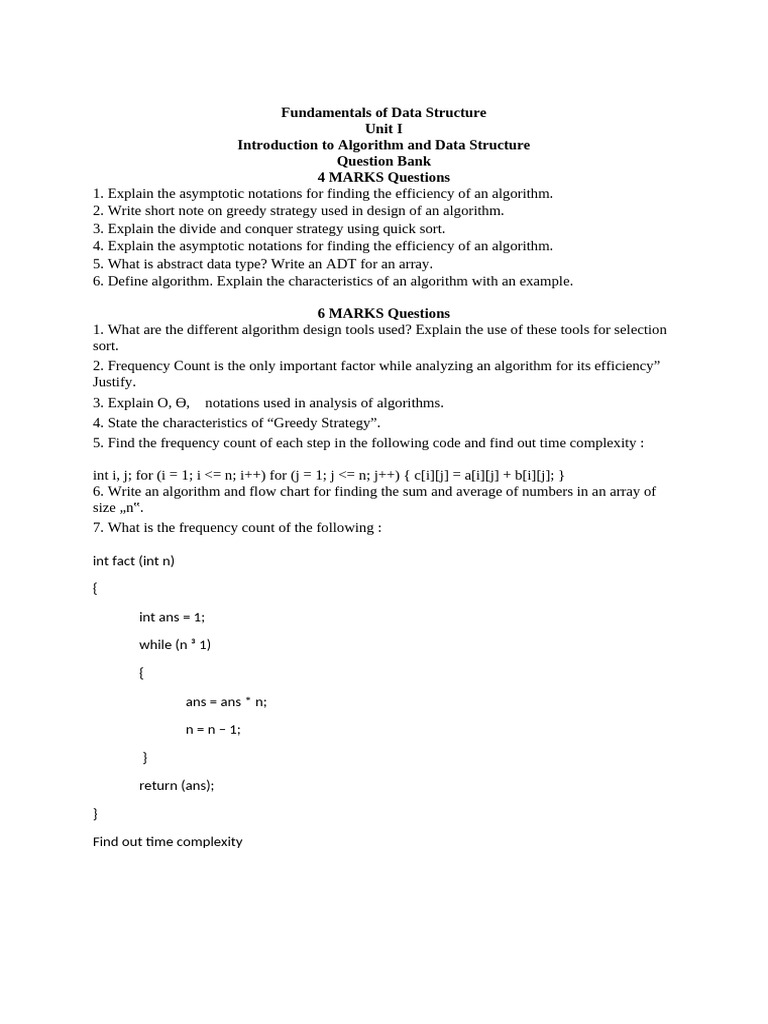 Data Structure and Algorithm Fundamentals | PDF | Computer Science ...