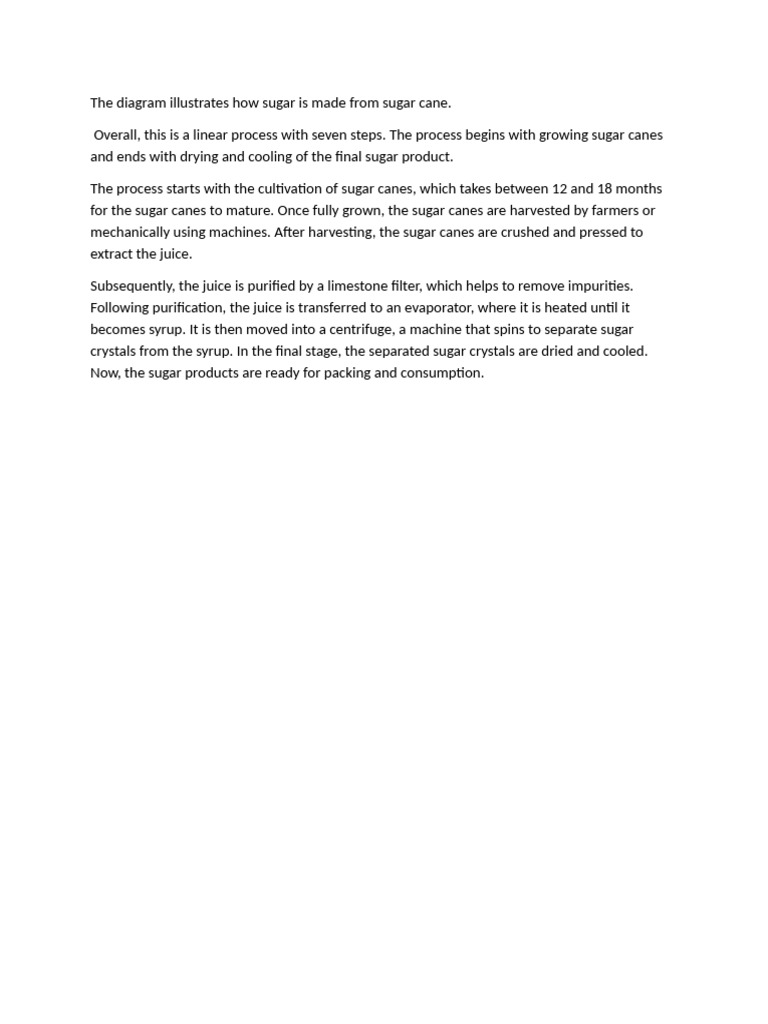Sugar Production Process from Cane | PDF
