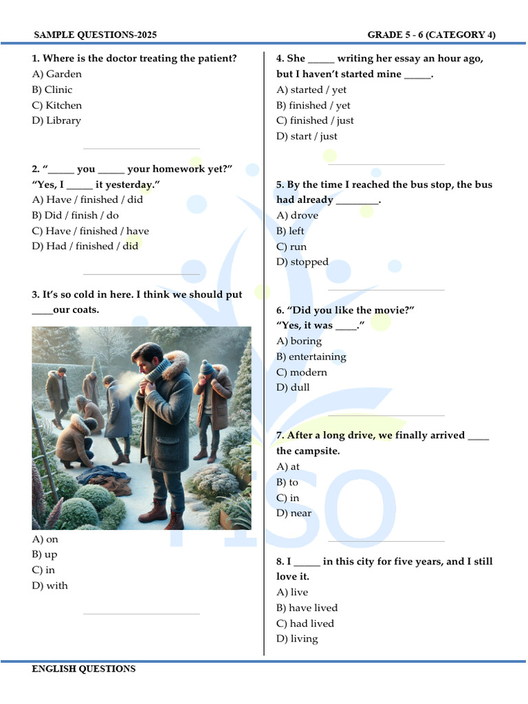 FISO English Past Papers Sample Questions | PDF