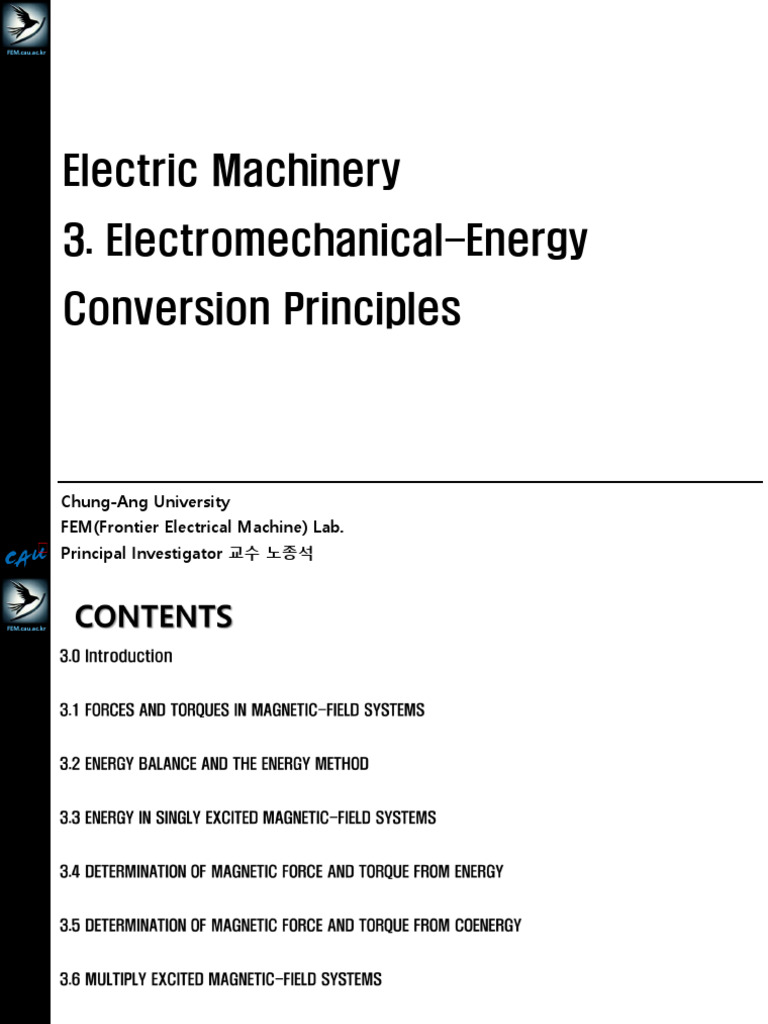 Electromechanical Energy Conversion Principles | PDF | Electric Motor ...