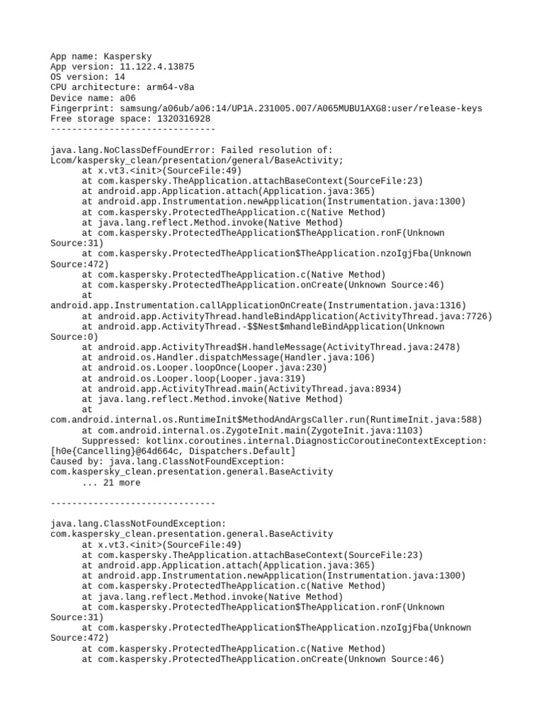Stack Trace 2025.10.15 10-53-09.998 | PDF | Android (Operating System ...