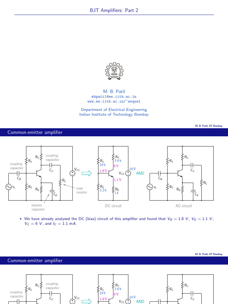 Common-Emitter Amplifier Analysis | PDF | Amplifier | Electrical Circuits