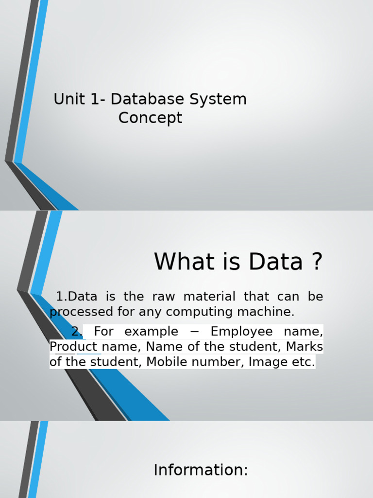 Unit 1 - Database System Concept (Autosaved) | PDF | Databases ...
