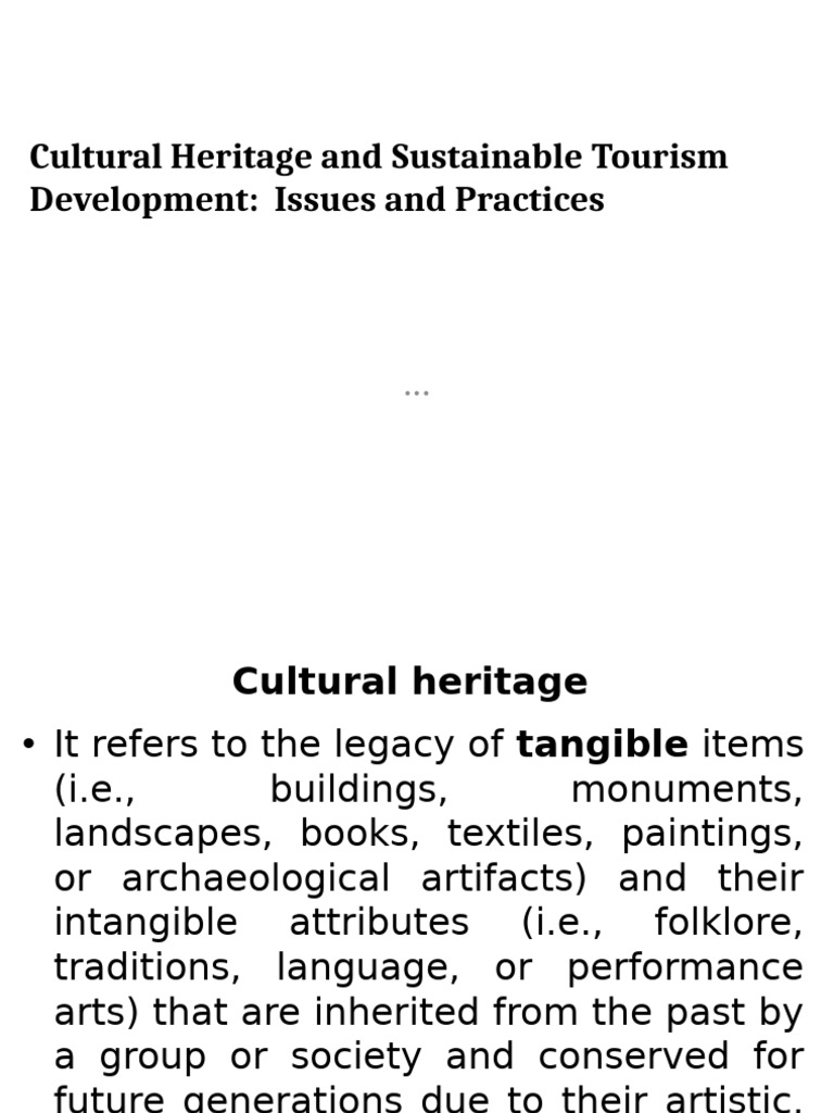 Cultural Heritage in Tourism Development | PDF | Cultural Heritage