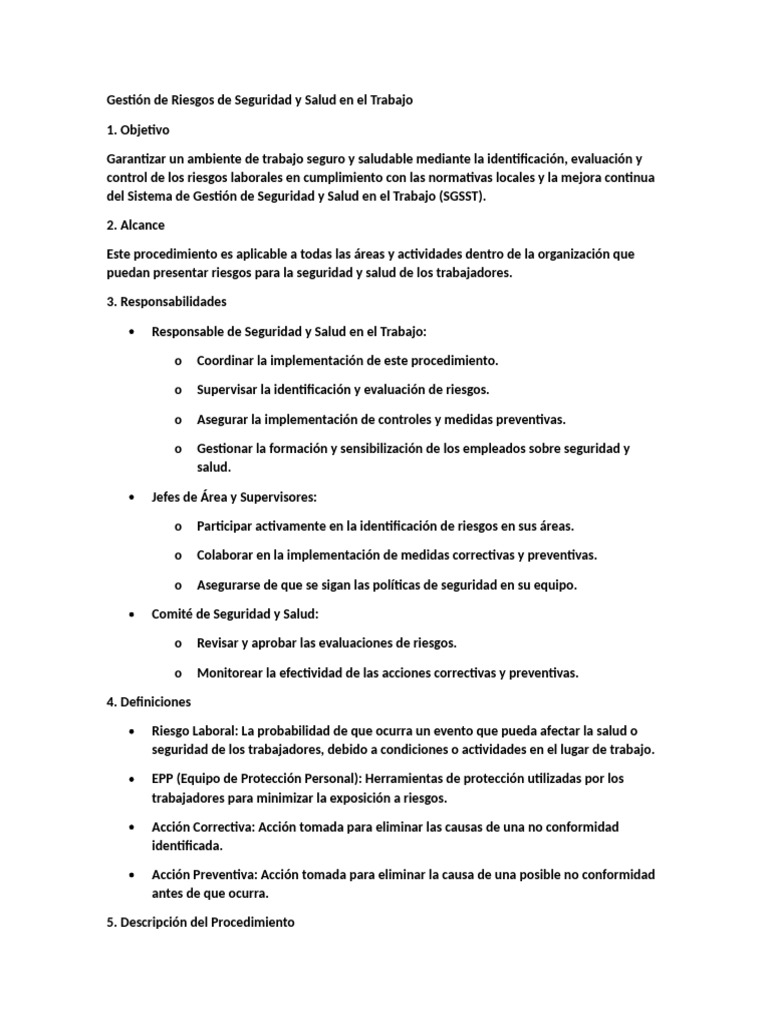 Gestión de Riesgos en Seguridad Laboral | PDF | Seguridad y salud ...