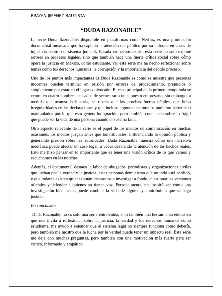 Duda Razonable: Justicia y Derechos Humanos | PDF | Duda razonable | México