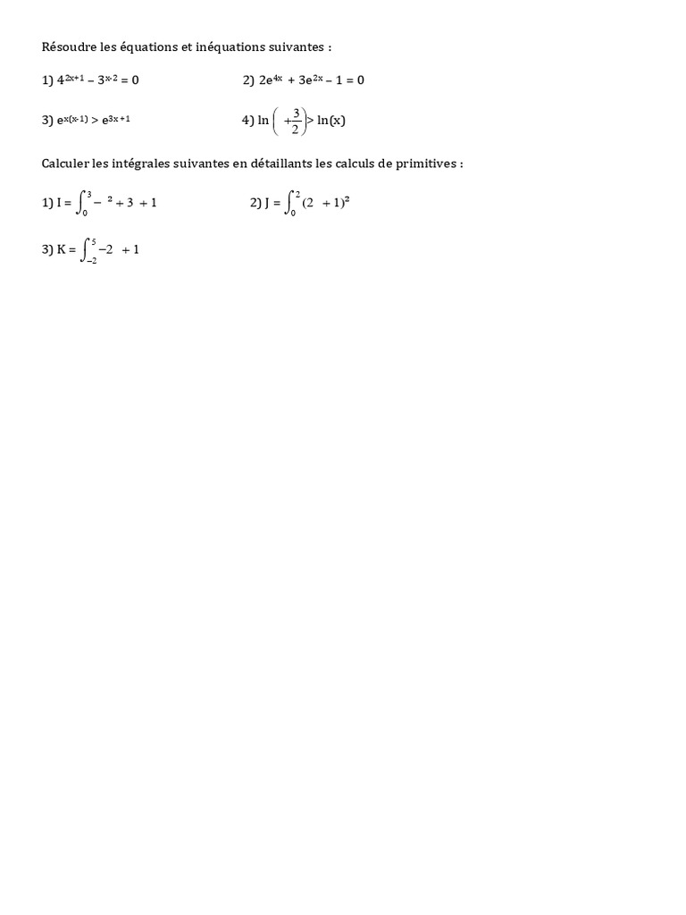 Résolution d'équations et intégrales mathématiques | PDF