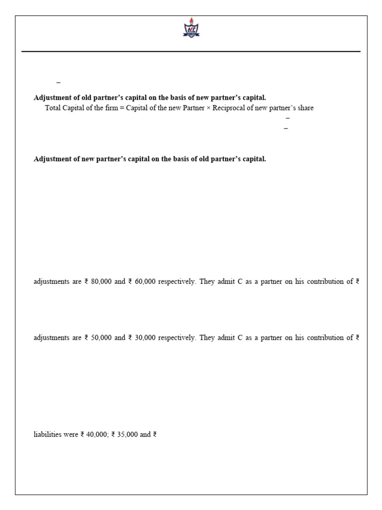 Capital Adjustment in Partnerships | PDF | Balance Sheet | Odds