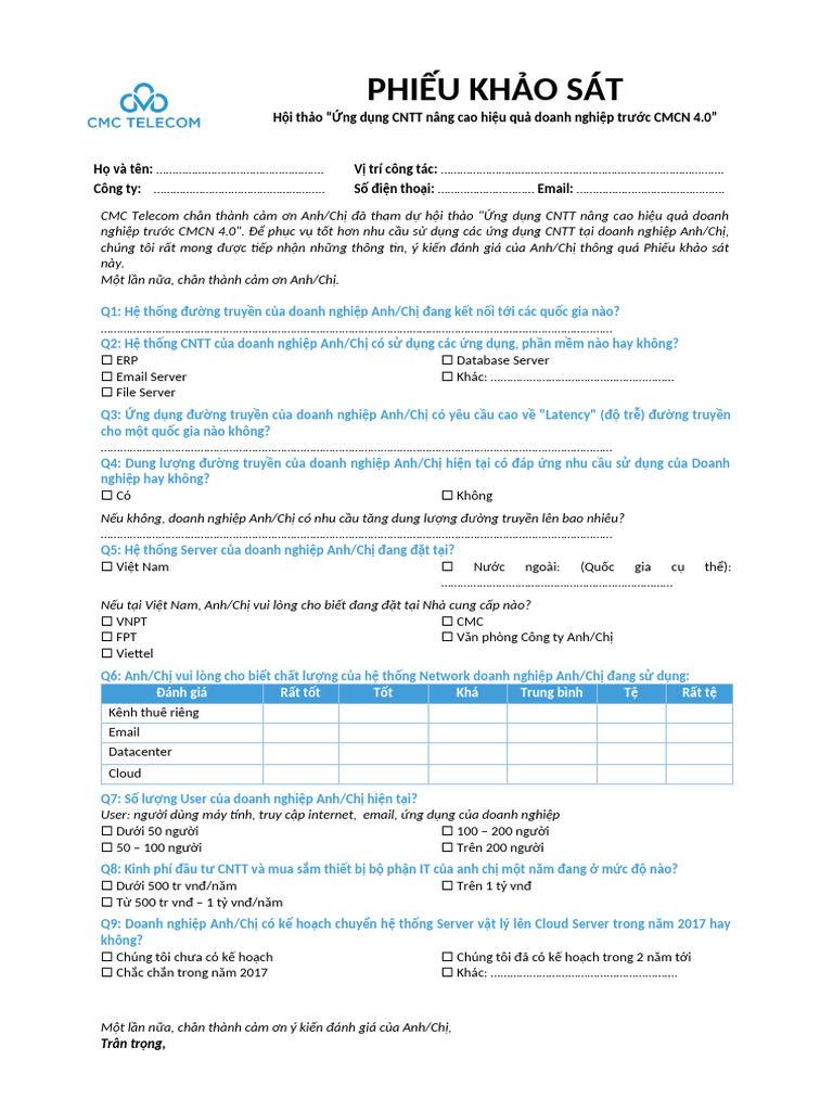 Survey Template | PDF
