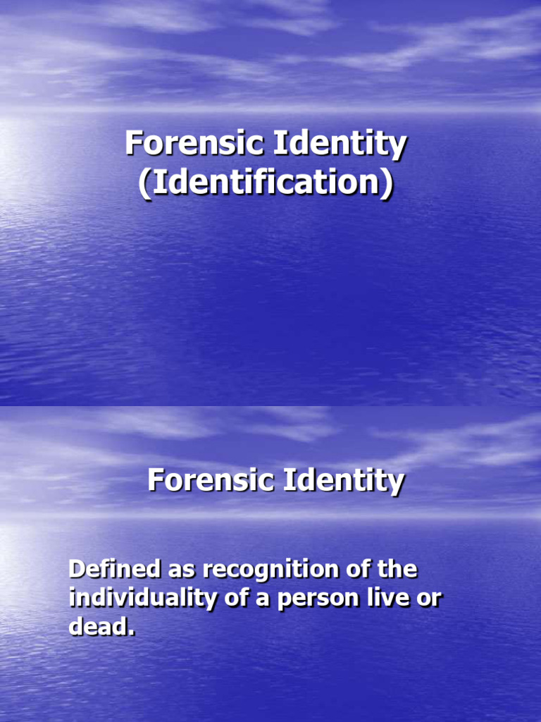 Forensic Identity: Methods of Identification | PDF | Fingerprint ...