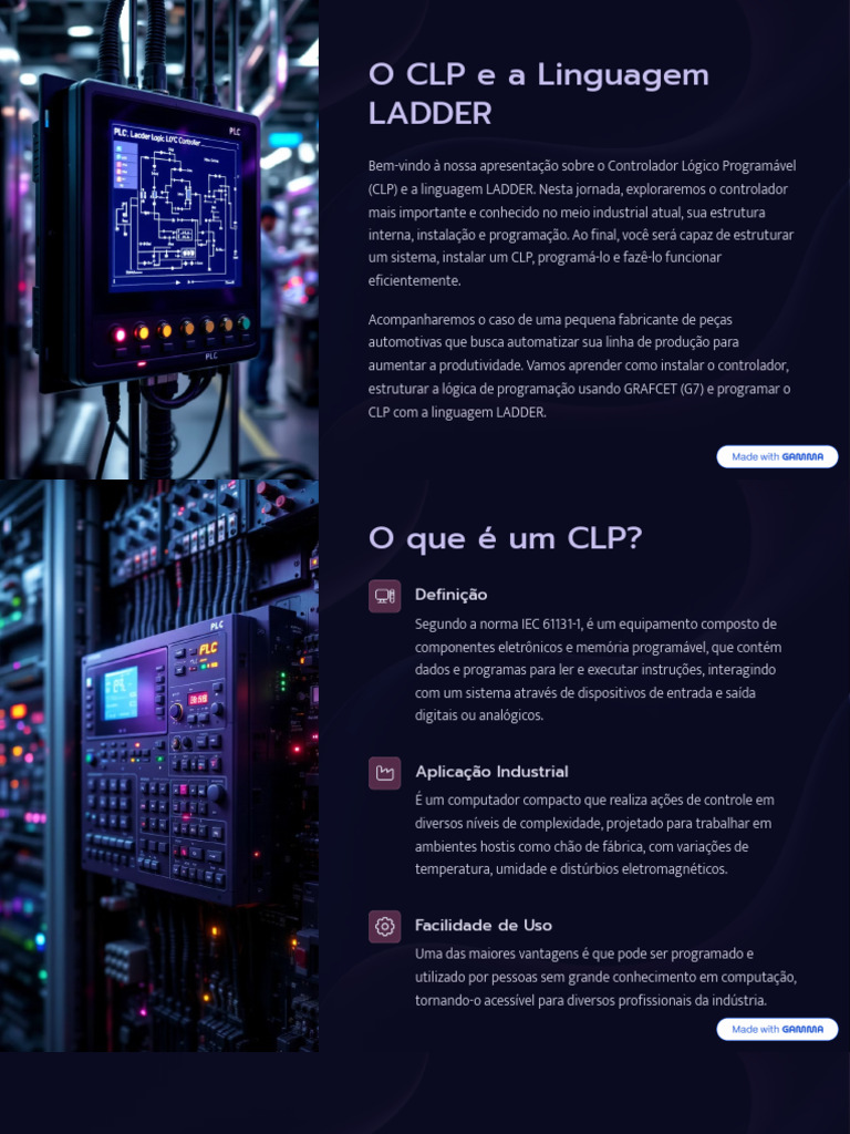 Programação em LADDER para CLP | PDF | Controlador lógico programável ...