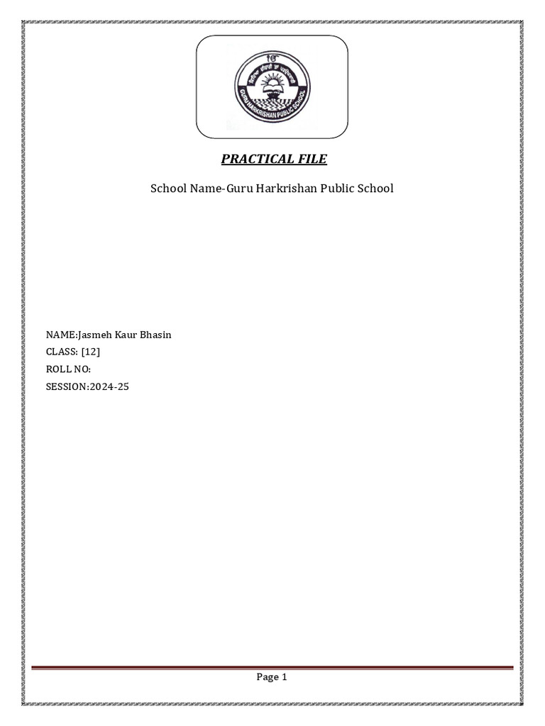 Computer Science Practical File 2024 | PDF | Comma Separated Values ...