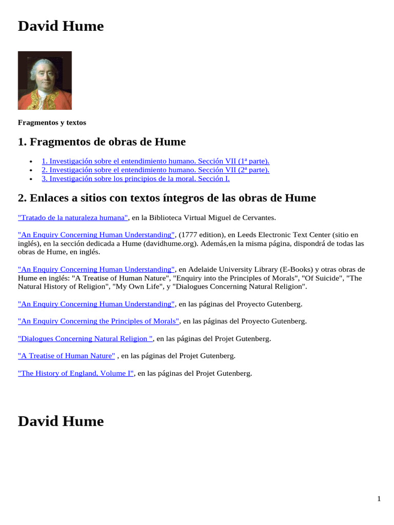 Fragmentos de David Hume sobre causalidad | PDF | Mente | Experiencia
