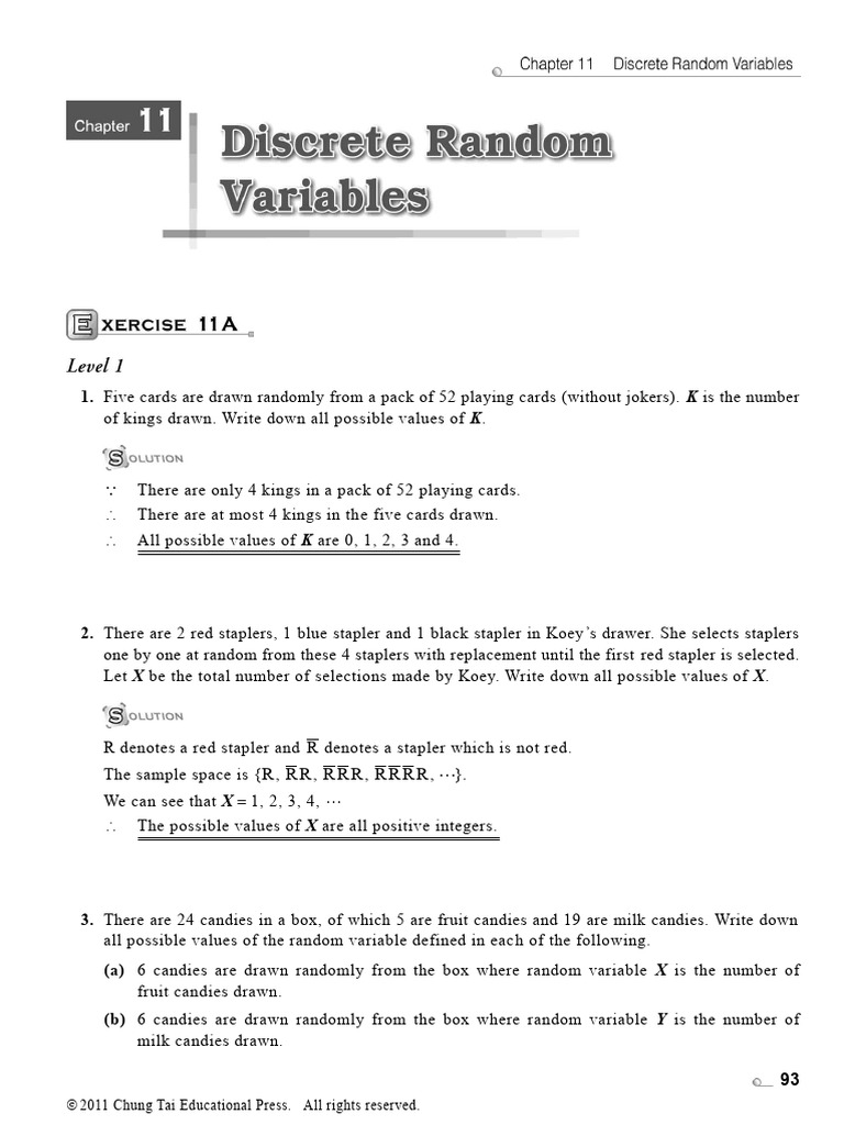 Random Variables and Probability Functions | PDF | Probability ...