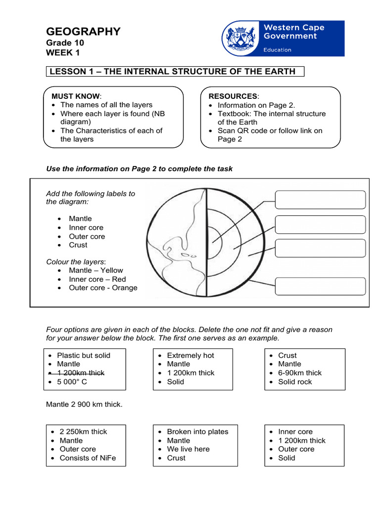 Geography Grade 10 Term 2 Week 1 - 2020 | PDF | Rock (Geology ...