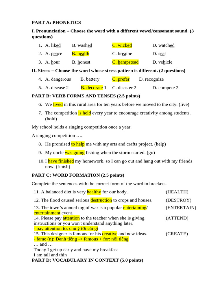 Phonetics and Grammar Practice Test | PDF | Artificial Intelligence ...