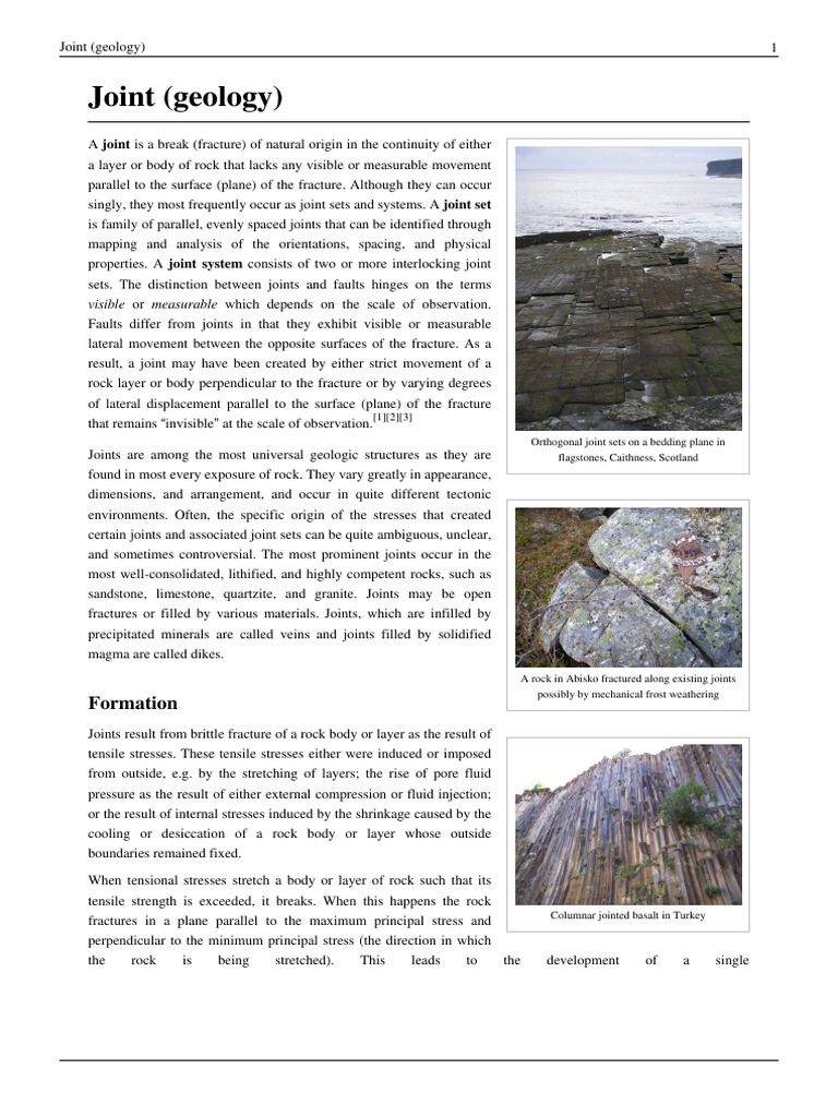 Understanding Geological Joints | PDF | Geology | Petrology