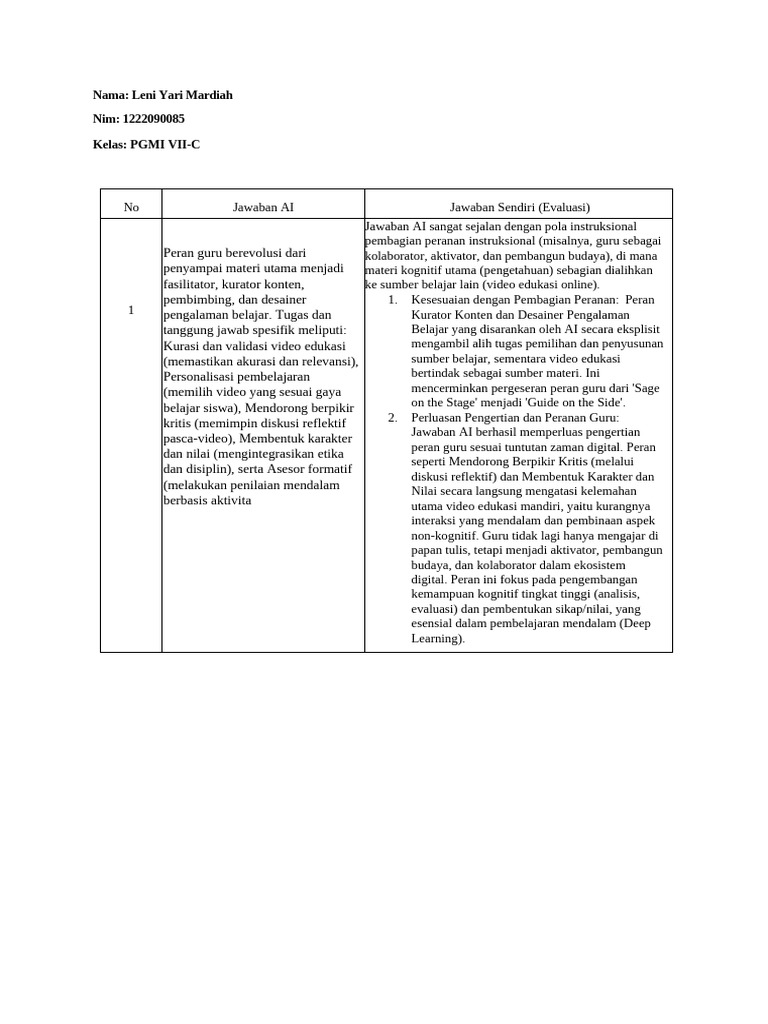 Uts Ai For Edu Leni 7c | PDF