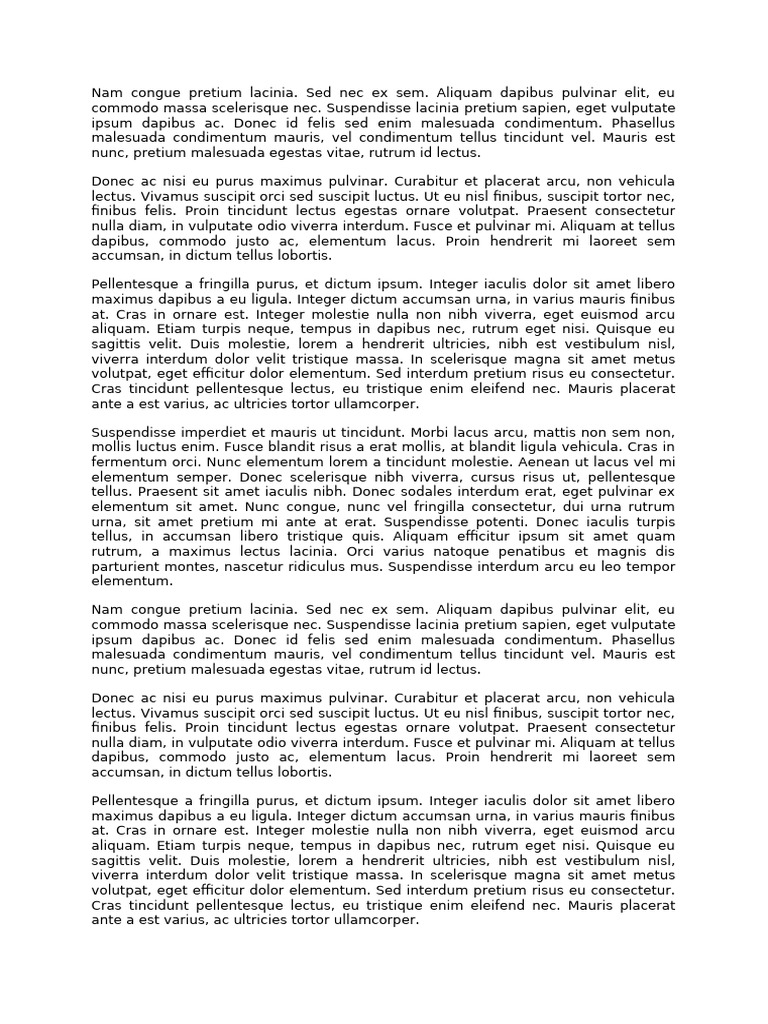 Nam Congue Pretium Lacinia | PDF