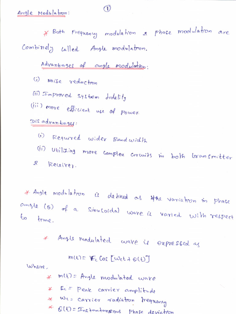 U1 Notes 2 Angle Modulation | PDF