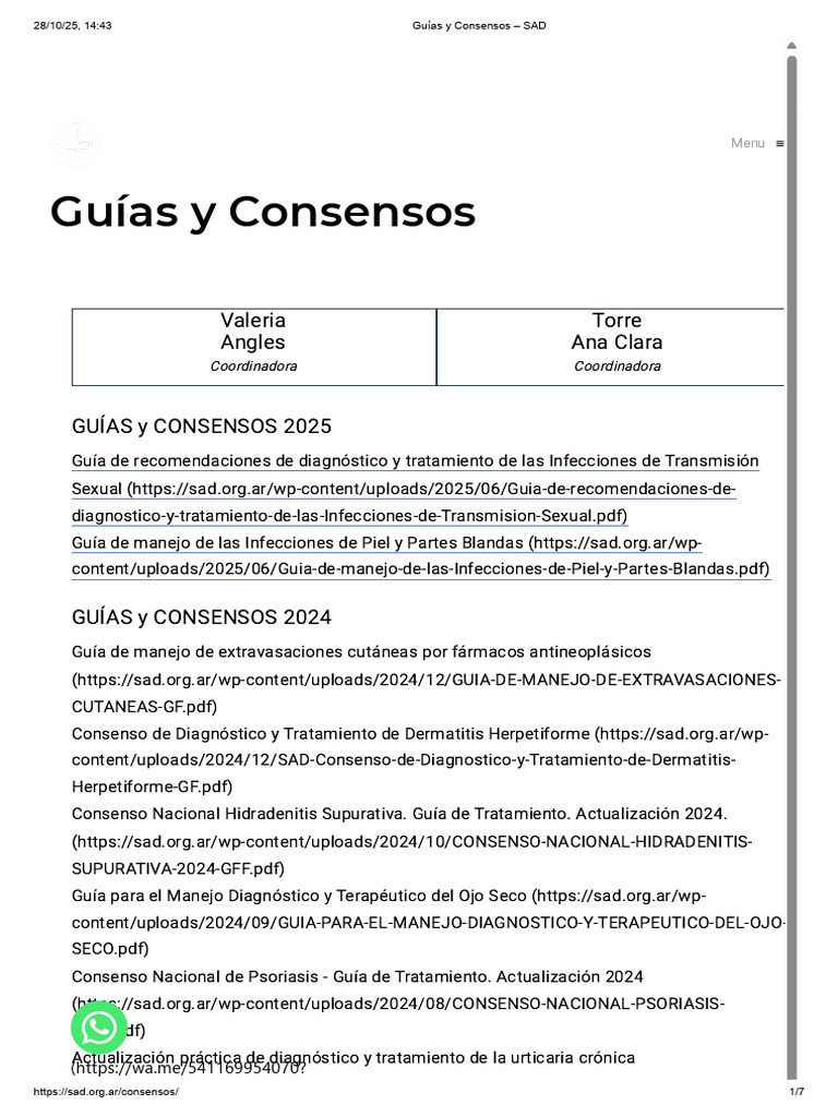 Guías y Consensos Médicos 2025 | PDF | Psoriasis | Infección ...