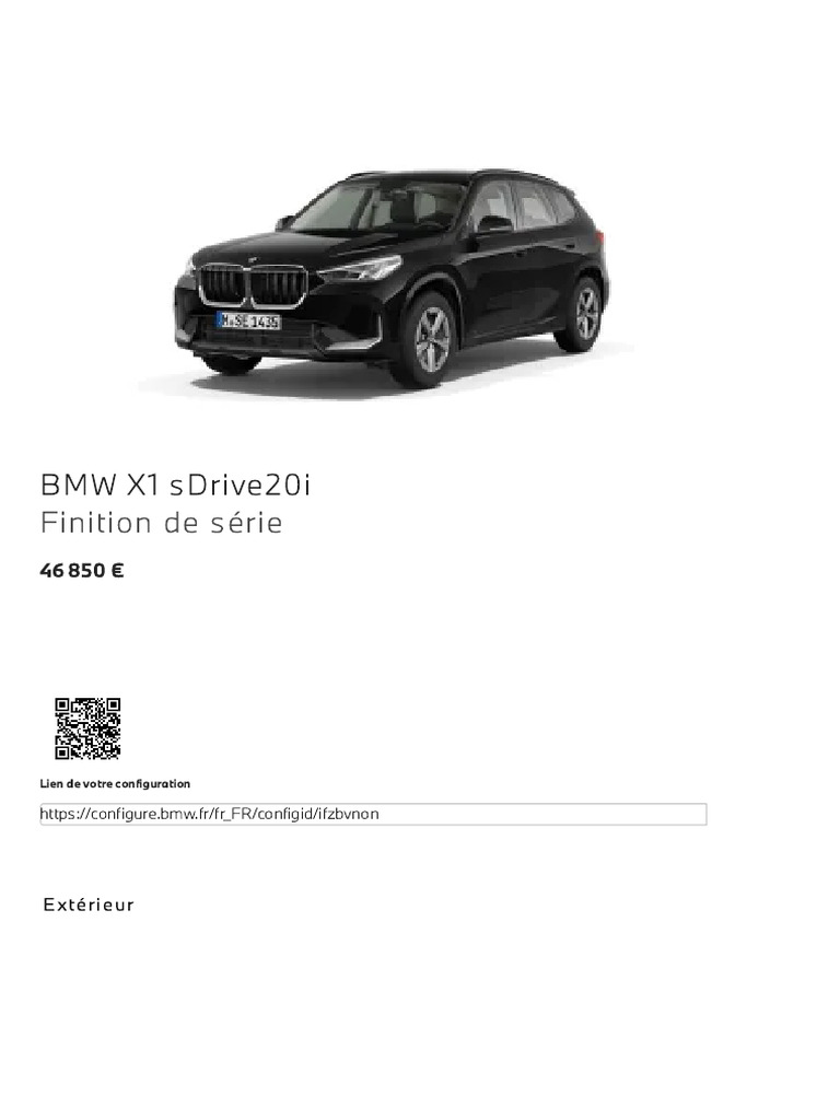 BMW X1 sDrive20i : Caractéristiques et Prix | PDF | Consommation de ...