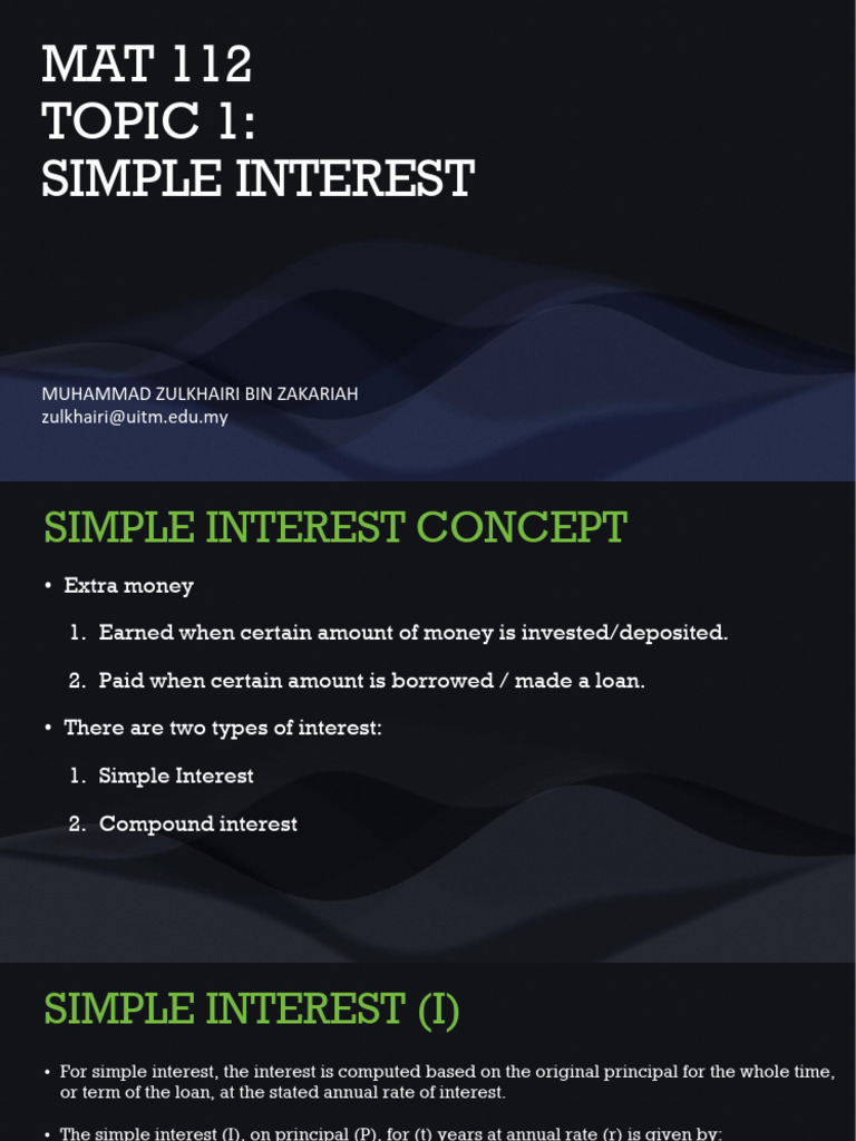 Understanding Simple Interest Basics | PDF | Interest | Present Value