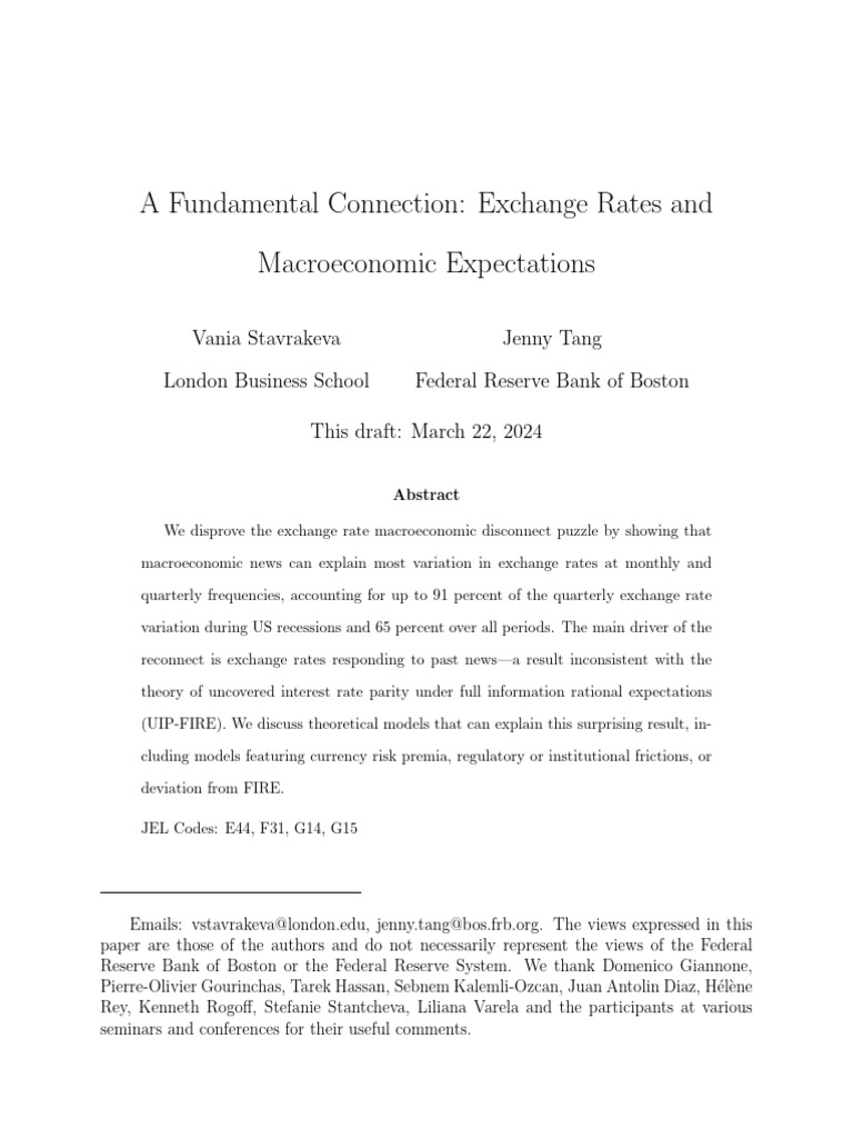 Exchange Rates and Macroeconomic News | PDF | Macroeconomics ...