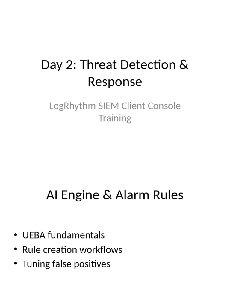 LogRhythm Training Day2 | PDF