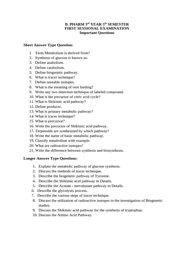 Ist Sessional Important Question-1 | PDF