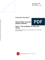 As 1145.3-2001 Determination of Tensile Properties of Plastics Materials Test Conditions For Films and Sheets