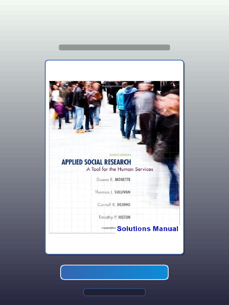 Answers for Applied Social Research a Tool for the Human Services 9th ...