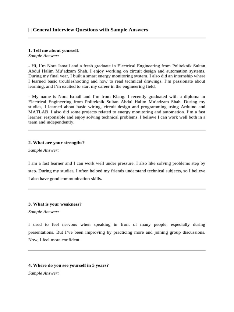 Interview Questions & Answers for Engineers | PDF | Computer ...