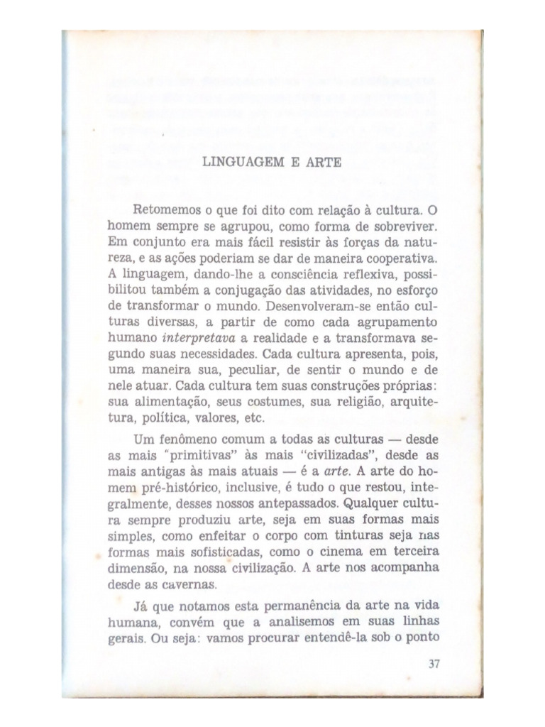Texto Aula 01 - LINGUAGEM E ARTE | PDF