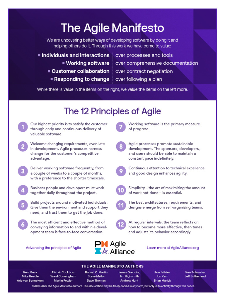 Agile Manifesto Overview PDF Download | PDF | Agile Software ...
