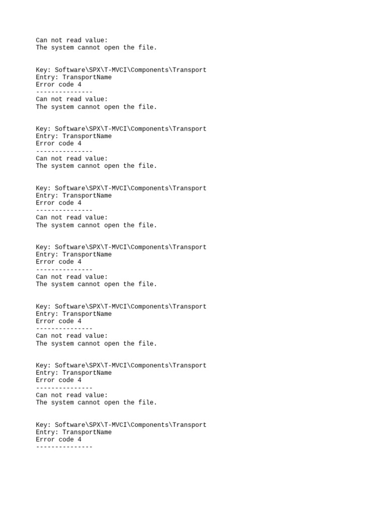 Registry Errors | PDF