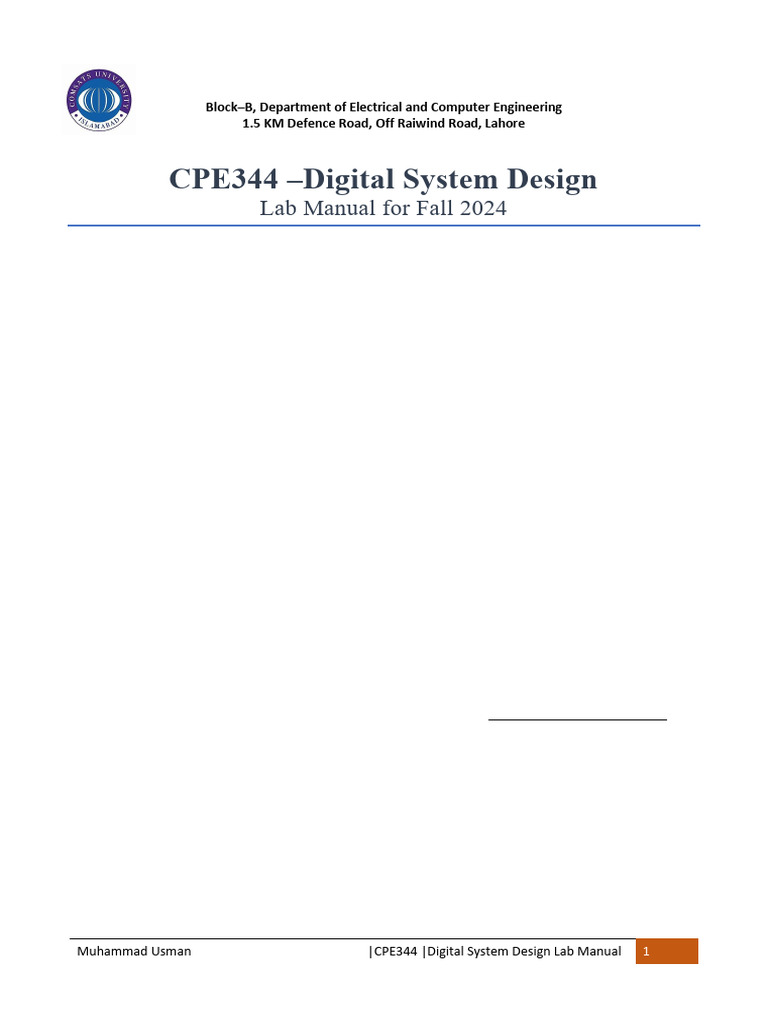 Digital System Design Lab Manual 2024 | PDF | Vhdl | Hardware ...