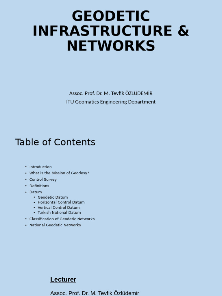 Geodetic Infrastructure and Networks Overview | PDF | Geodesy | Applied ...