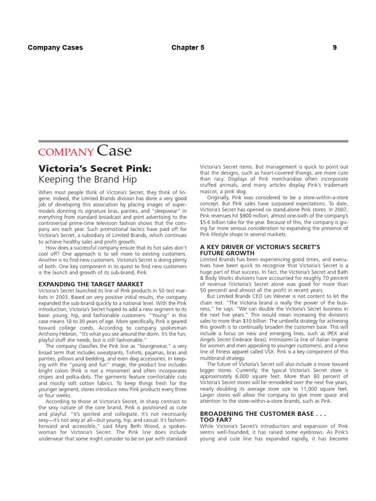 Victoria's Secret Pink Case Study | PDF | Victoria's Secret ...