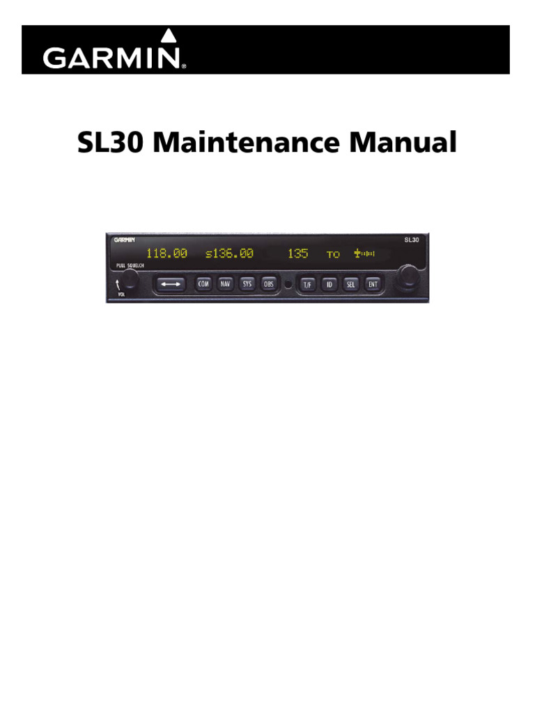 SL30 Maintenance Manual Overview | PDF | Electronics ...