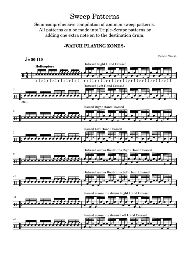 Common Drum Sweep Patterns Guide | PDF
