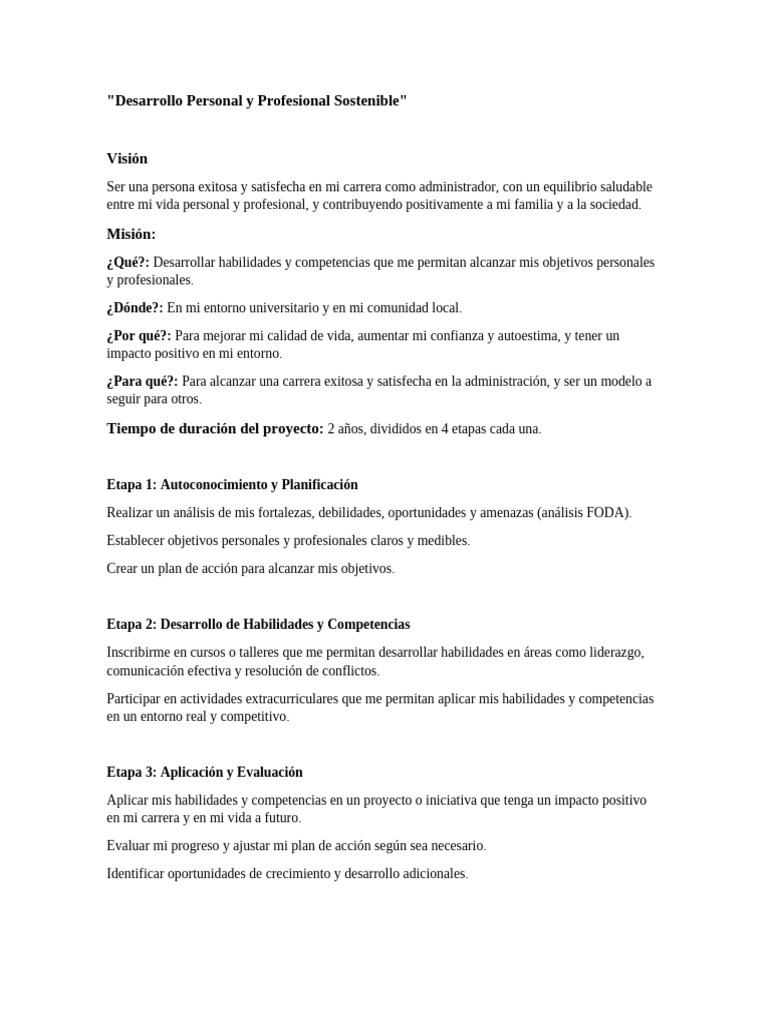 Desarrollo Personal Sostenible en 4 Etapas | PDF | Desarrollo personal ...