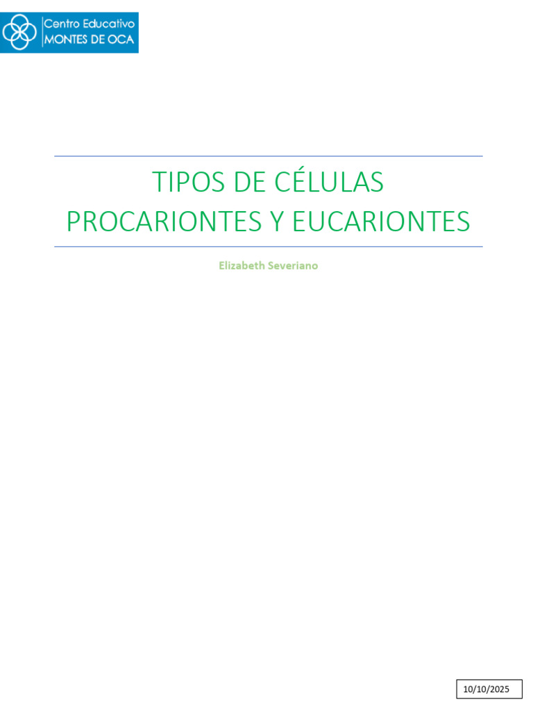 Tipos de Células Procariontes y Eucariontes 2C Ajma | PDF | Yogur | Tinción