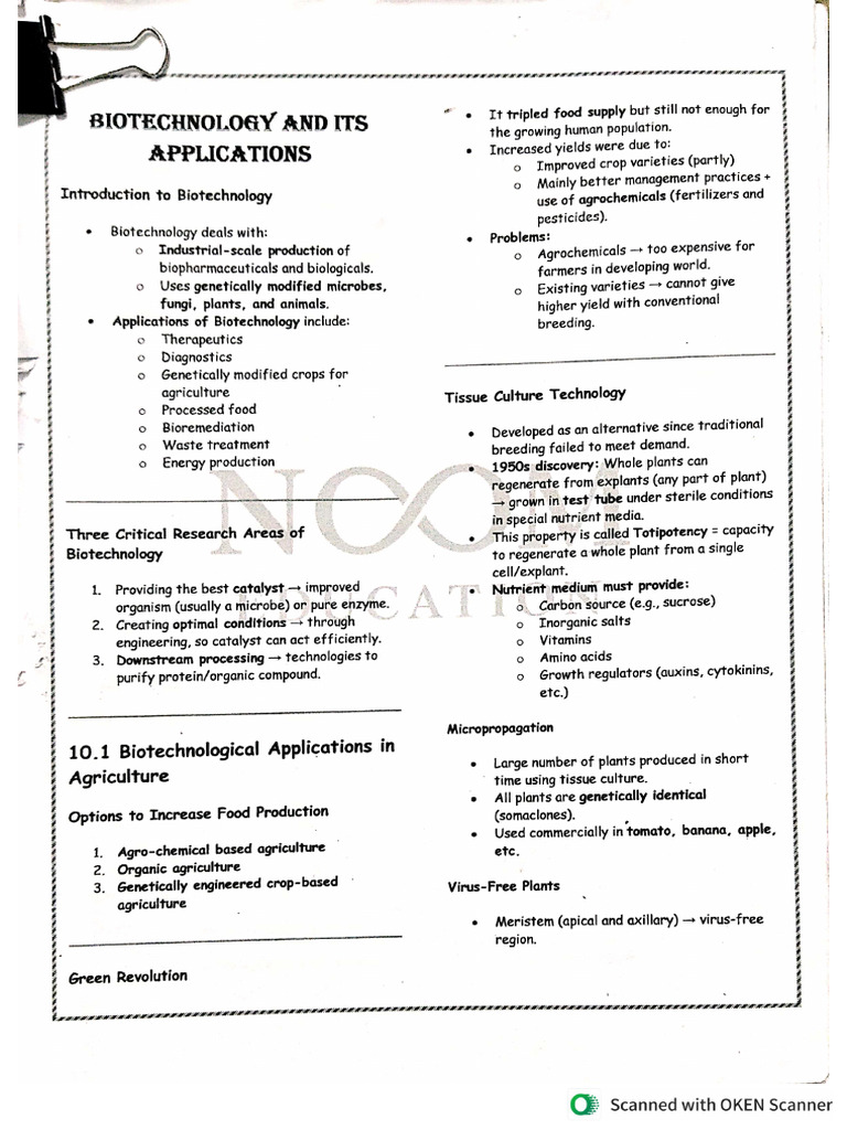 Biotechnology and Its Applications | PDF