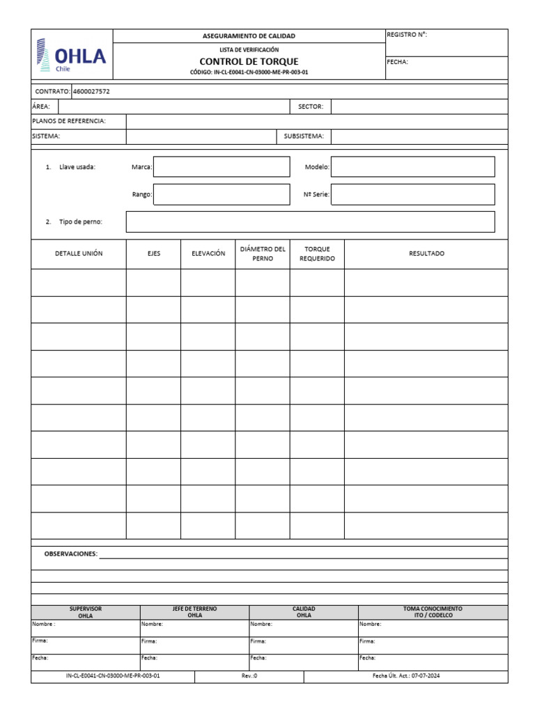 Verificación de Torque y Calidad en Unión | PDF