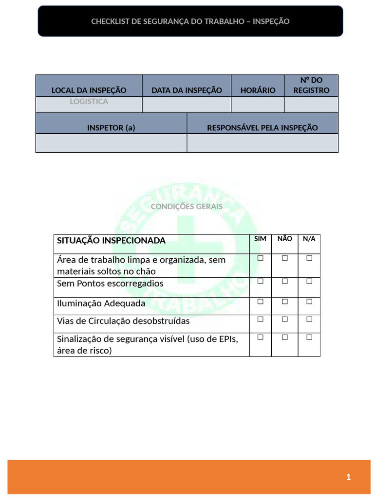 Checklist de Segurança do Trabalho | PDF | Segurança